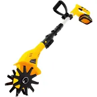 StarTech.com Fraise rotative portative à batterie - Cultivateur manuel - 20 V - Profondeur de travail : 25 cm - Moteur à fil de cuivre - Jaune/Noir
