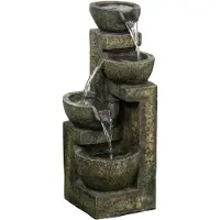 StarTech.com Fontaine de jardin - Fontaine en cascade - 5 watts - 4 niveaux - Pompe à eau - Sortie d'eau réglable - Résine synthétique - Multicolore