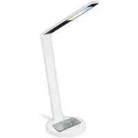 Briloner Cuma LED Lampe de bureau, Chargeur inductif, Variable, tactile, fonction mémoire, blanc, Ø18 x 44 cm