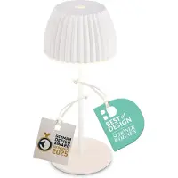Briloner CHAMP Mini lampe de table LED sans fil IP44,dimmable, tactile, batterie, German Design Award Winner 2025, blanc, Ø8,5 x 20 cm