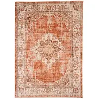 FRAAI Tapis vintage | Spring Medallion Terracotta/Crème | 80x150cm | Terracotta | Polypropylène | Rectangulaire