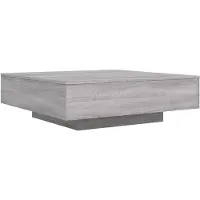 vidaXL Table basse avec lampes LED Gris Sonoma 100x100x31 cm