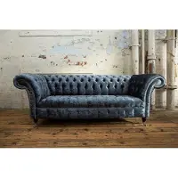 AEA Chesterfield Couch Sofa Polster 3 Sitzer Couchen Sitz Garnitur Sofas Graue