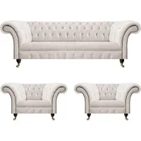 AEA Weiß Polstermöbel Sofagarnitur Luxus Sofas Set Möbel Sitz Sessel Chesterfield