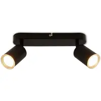 Briloner - Plafonnier pivotant, indice de protection IP44, culot GU10, puissance maximale 9W, couleur noire, diamètre 27 cm