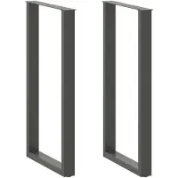 vidaXL Pieds de table de bar en U 2 pcs. Anthracite 60x(110-111) cm Acier