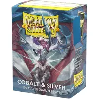 Merkloos Dragon Shield, pochettes de cartes mates, bleu/argent