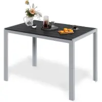 StarTech.com Table d'extérieur 110x70x73 cm - Table de jardin en aluminium - Plateau avec 7 lattes - Rectangulaire - Pour 6 personnes - Design moderne