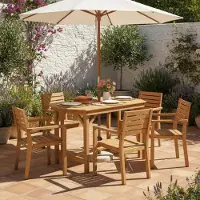Merkloos Table de jardin en bois de pin avec trou pour parasol