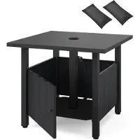 Merkloos Table de jardin avec trou pour parasol et sacs de sable
