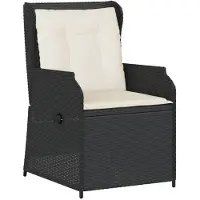 vidaXL Fauteuil de jardin avec coussin 2 pcs. Réglable Noir Poly Rattan