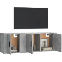 vidaXL Ensemble d'armoires TV 2 pièces gris béton Bois composite