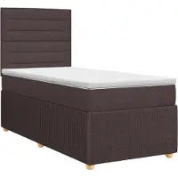 vidaXL Lit boxspring avec matelas brun foncé 90 x 190 cm Tissu