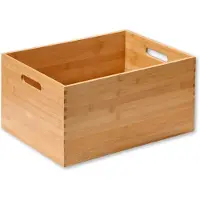 Merkloos Boîte de rangement en bambou avec surface naturelle