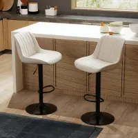 Merkloos Ensemble de 2 tabourets de bar avec dossier, réglables et de style moderne