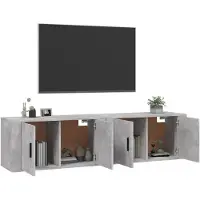 vidaXL Armoires murales TV 2 pcs. Gris béton 80x34,5x40 cm
