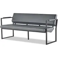 Xl Moebel Gmbh Sofa 3-Sitzer Dreisitzig Büro Schwarz Ledersofa Modern Leder Edelstahl