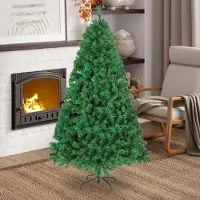Peviasot Arbre de Noël artificiel , 150 cm, vert, avec 400 extrémités de branches, en PVC, avec support en métal