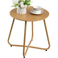Merkloos Table de jardin, table d'appoint pour l'extérieur, petite table de balcon, table de jardin ronde, table basse, table en métal, terrasse, salon, terrasse