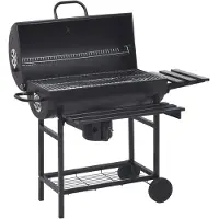 vidaXL Barbecue avec roues et étagères, 3 pièces, 115 x 85 x 95 cm, métal