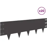 vidaXL Bordure de jardin, 20 pièces, 100 x 30 cm, acier, noir