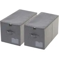 Merkloos Panier de rangement, grande capacité, pliable, anti-poussière, lavable, avec fermeture éclair, dimensions : 56 x 32 x 33 cm. Boîte de rangement