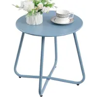 Merkloos Table de jardin, table d'appoint pour l'extérieur, petite table de balcon, table de jardin ronde, table basse, table en métal, terrasse, salon, terrasse