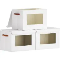Merkloos Ensemble de 3 boîtes de rangement avec couvercles et poignées