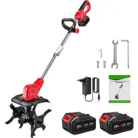 StarTech.com Fraise à sol sans fil - Cultivateur électrique - 21 V - 550 W - Mini - Métal - Rouge