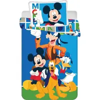 Jerry Fabrics Parure de lit bébé enfant Mickey Mouse Donald Duck Pluto Dingo Couette 100 x 135 + oreiller 40 x 60 cm, 100 % coton