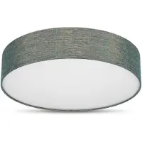 REV : Plafonnier - 50 cm, abat-jour en tissu au style vintage, vert et or