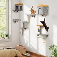Merkloos Kit de tour pour chat à fixer au mur, comprenant une maisonnette