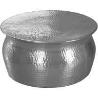 Merkloos Table basse ronde en aluminium avec surface fabriquée à la main