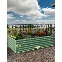 StarTech.com Bordure surélevée - Bac de plantation rectangulaire en métal galvanisé - 180 x 90 x 60 cm - Résistant à la rouille - Stable - Idéal pour les légumes, les fleurs et les herbes aromatiques