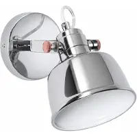Alpinaluz Applique E14, lampe en métal chromé de style industriel, avec abat-jour réglable de 15 cm de diamètre et détails en cuivre