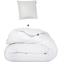Merkloos Couverture 140 x 200 cm, réversible - Taie d'oreiller 60 x 60 cm - Ensemble de 2 pièces - Pour lit simple - Blanche - Soutien-tête confortable - Couverture
