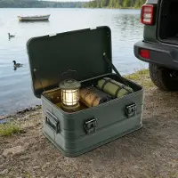 Merkloos Boîte de rangement en aluminium avec couvercle et joint en caoutchouc