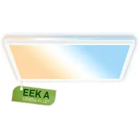 Briloner TAVA Panneau LED, CEE A source lumineuse*, dimmable, télécommande, Ø42x42x3cm plafonnier led, plafonnier salon, luminaire plafond, blanc