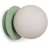 Alpinaluz Applique murale ARIA, douille E27, globe en verre opale de diamètre 15 cm, base en métal, éclairage intérieur moderne, couleur verte