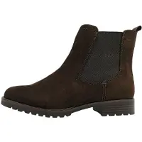 Jana - Bottines Chelsea en cuir marron, style décontracté