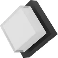 Braytron Applique murale d'extérieur LED 15 W, forme carrée, pour balcon, entrée ou cage d'escalier, 3000 K (blanc chaud), noire, IP65