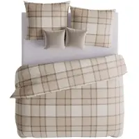 MARKIZETA HOME Couvre-lit, satin, haute qualité, 160x200, couleur terre, motif à carreaux