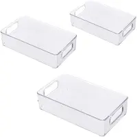 OEM Organisateurs de tiroirs pour réfrigérateur, design empilable, matériau sans BPA, ensemble de 6 pièces