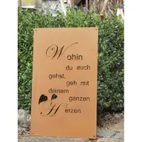 Ferrum Art Design GmbH & Co. KG Tableau de poésie sur rouille noble "cœur", 40 cm