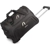 Bellugio Valise de voyage sur roulettes, avec poignée rétractable, élégante, de style professionnel, de petite taille, noire