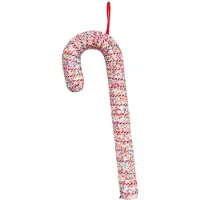 Housevitamin Décoration de Noël - Bonbon à la menthe - Mousse - Blanc / Boule à facettes (type boule à facettes) - 52 cm