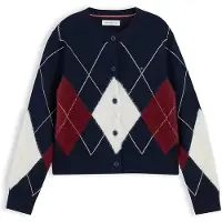 Tommy Hilfiger Cardigan écru / marine / rouge rubis