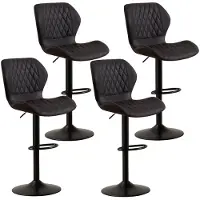 Sonstiges Tabourets de bar avec dossier, pivotants à 360°, réglables en hauteur, revêtus en similicuir PU, couleur noire, lot de 4