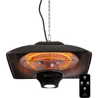 Blumfeldt Chauffage de terrasse, chauffage électrique infrarouge, chauffage infrarouge IP24 pour jardin d'hiver et extérieur, chauffage de terrasse à 2 niveaux avec télécommande et LED