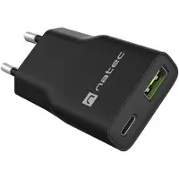 Natec Chargeur USB RIBERA GAN SLIM USB-A USB-C 20W